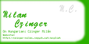 milan czinger business card